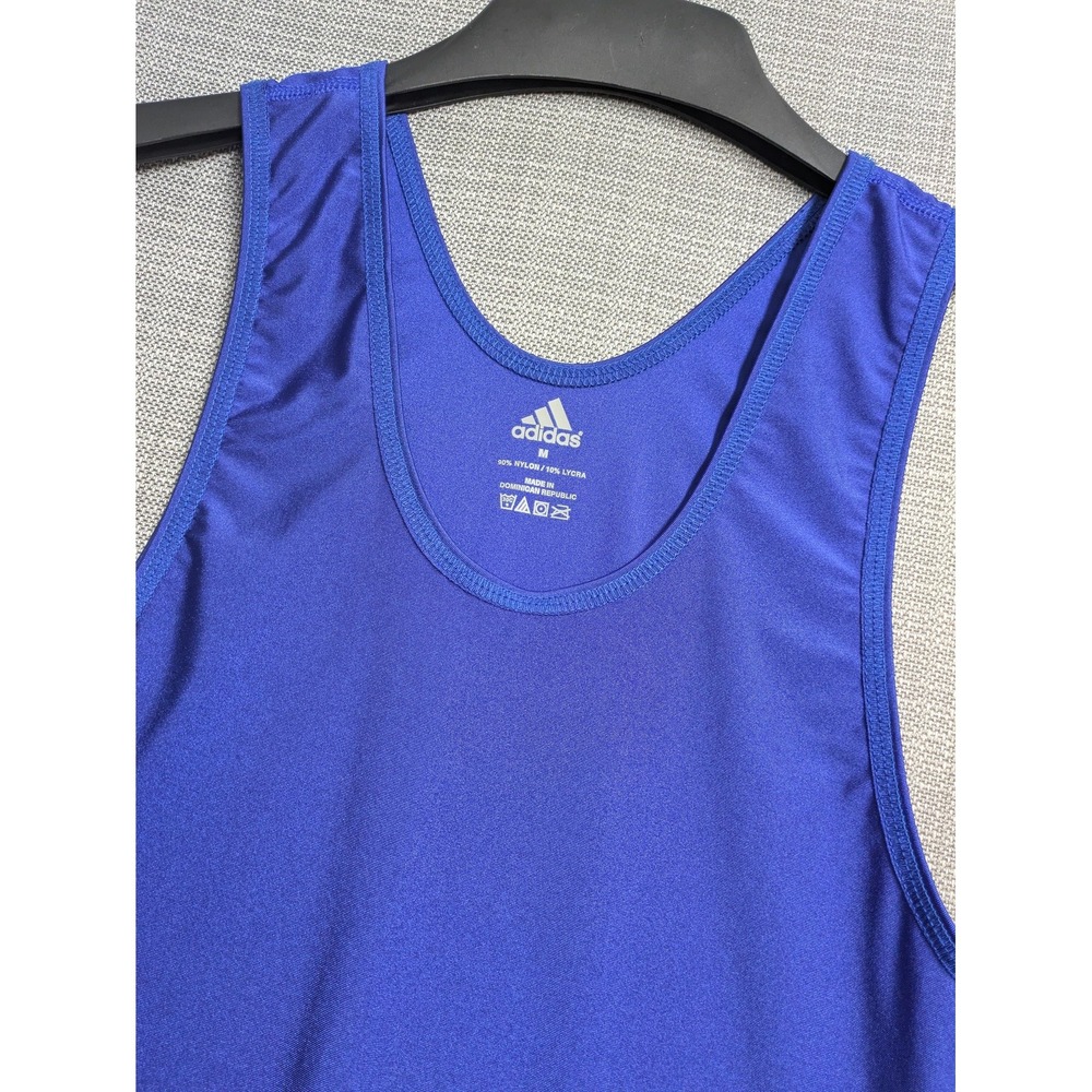 Adidas Wrestling Singlet Mens Medium Blue Sleeveless Tank Bodysuit Performance